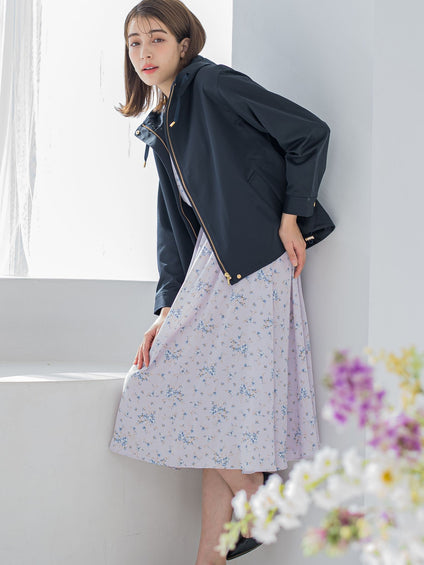 花柄シフォンワンピース ≪洗濯機で洗える≫