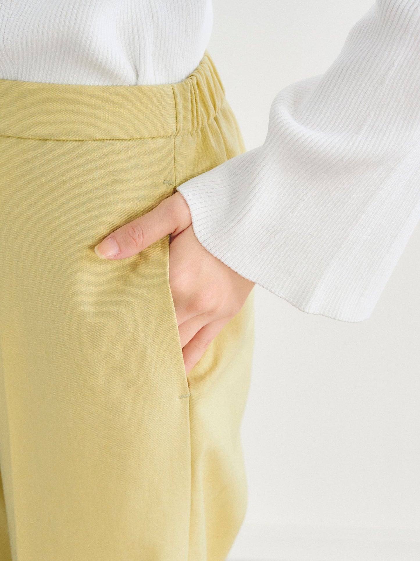 綿麻オックスストレッチパンツ《洗濯機で洗える》
