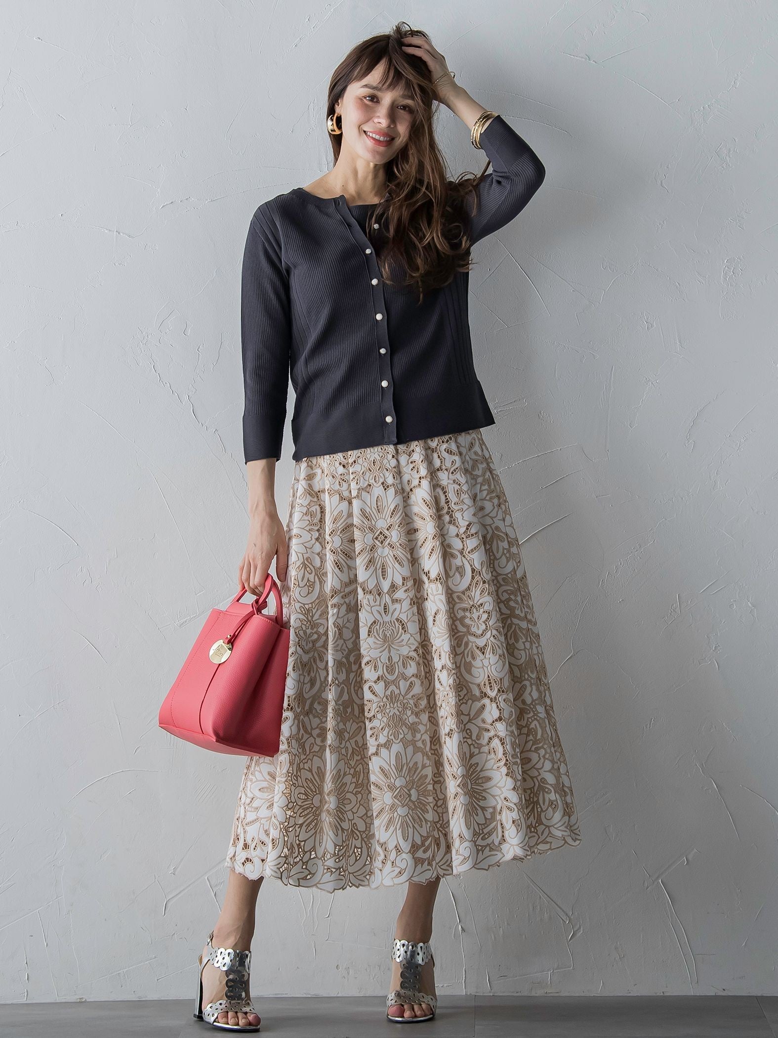 クロスレース刺繍スカート≪セットアップ対応≫ | Viaggio Blu