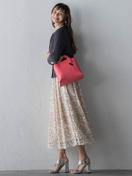 クロスレース刺繍スカート≪セットアップ対応≫