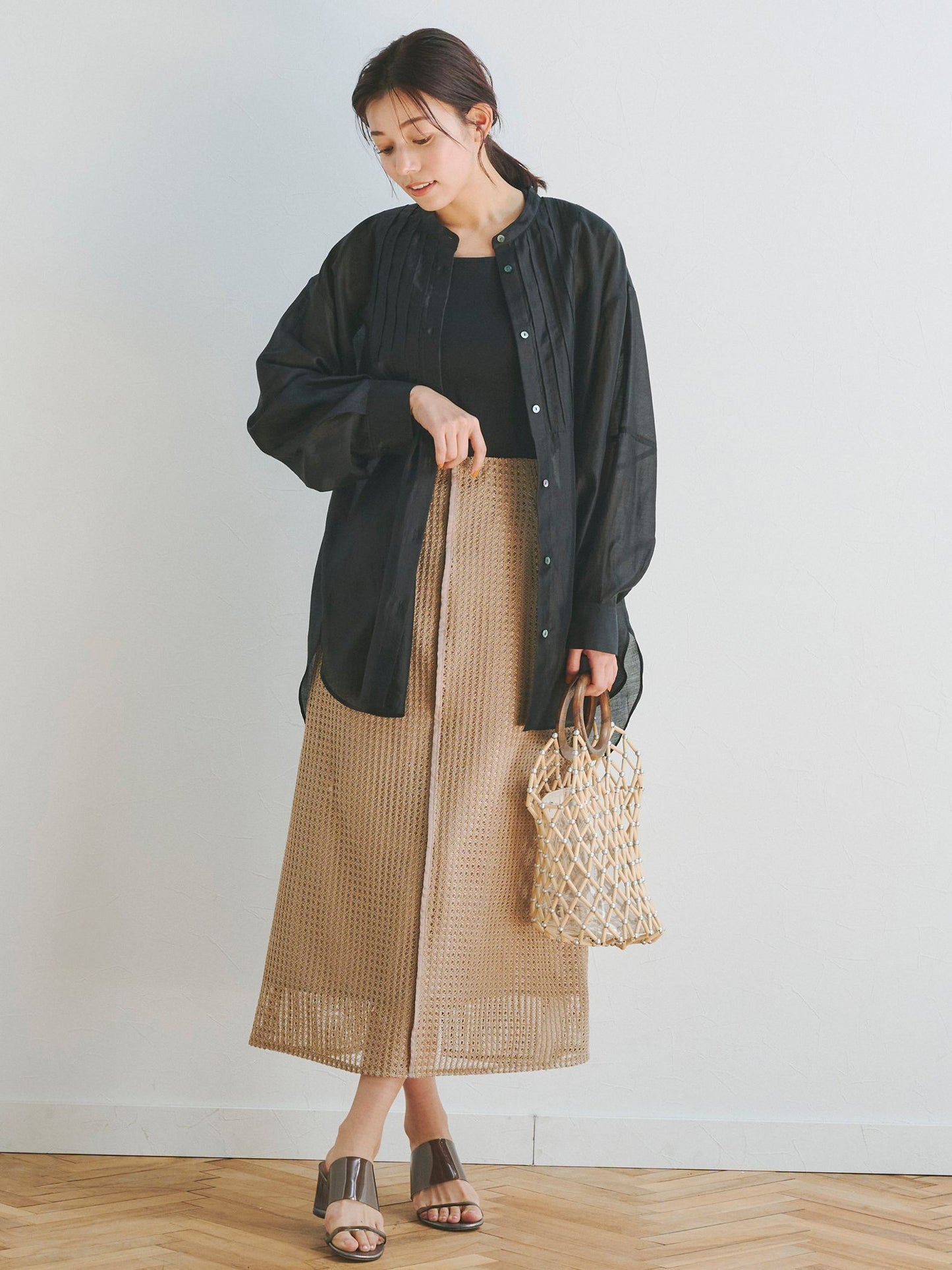 ラッセルメッシュレーススカート