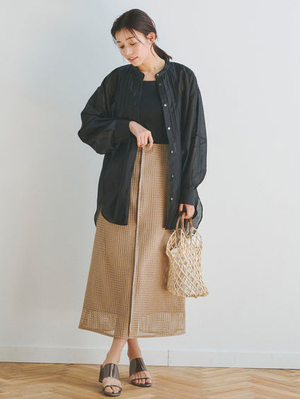 ラッセルメッシュレーススカート
