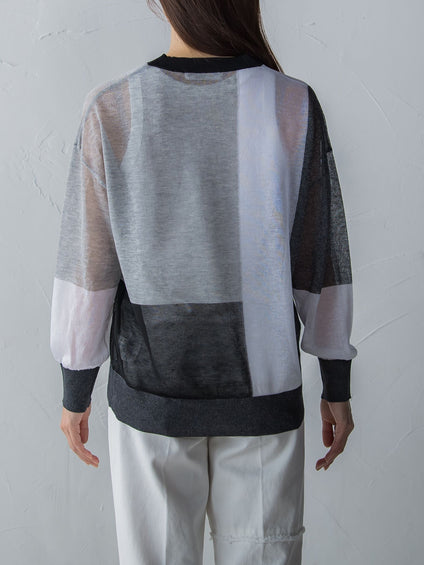 LEVITAブロッキングシアーカーディガン≪手洗い可能≫