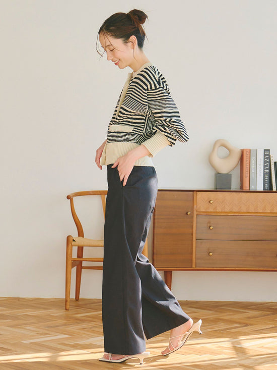 綿麻オックスストレッチパンツ《洗濯機で洗える》