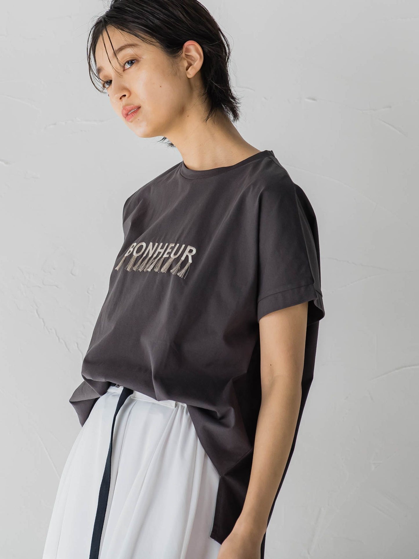 フリンジロゴTシャツ≪洗濯機で洗える≫