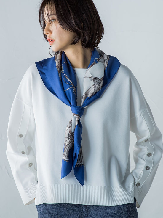 シルクタッセルプリントスカーフ