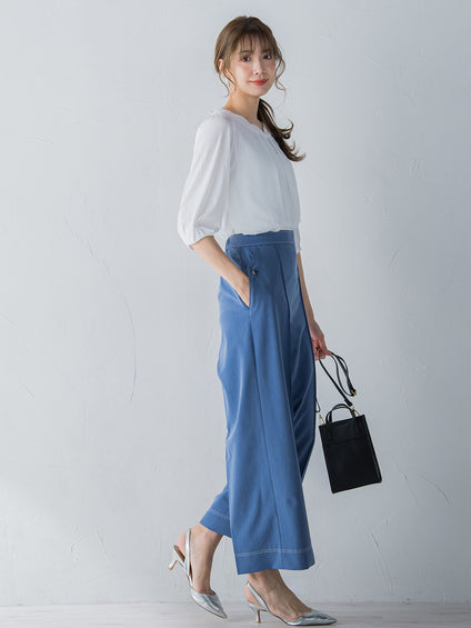 パール2WAY袖シフォンカットソー ≪洗濯機で洗える≫