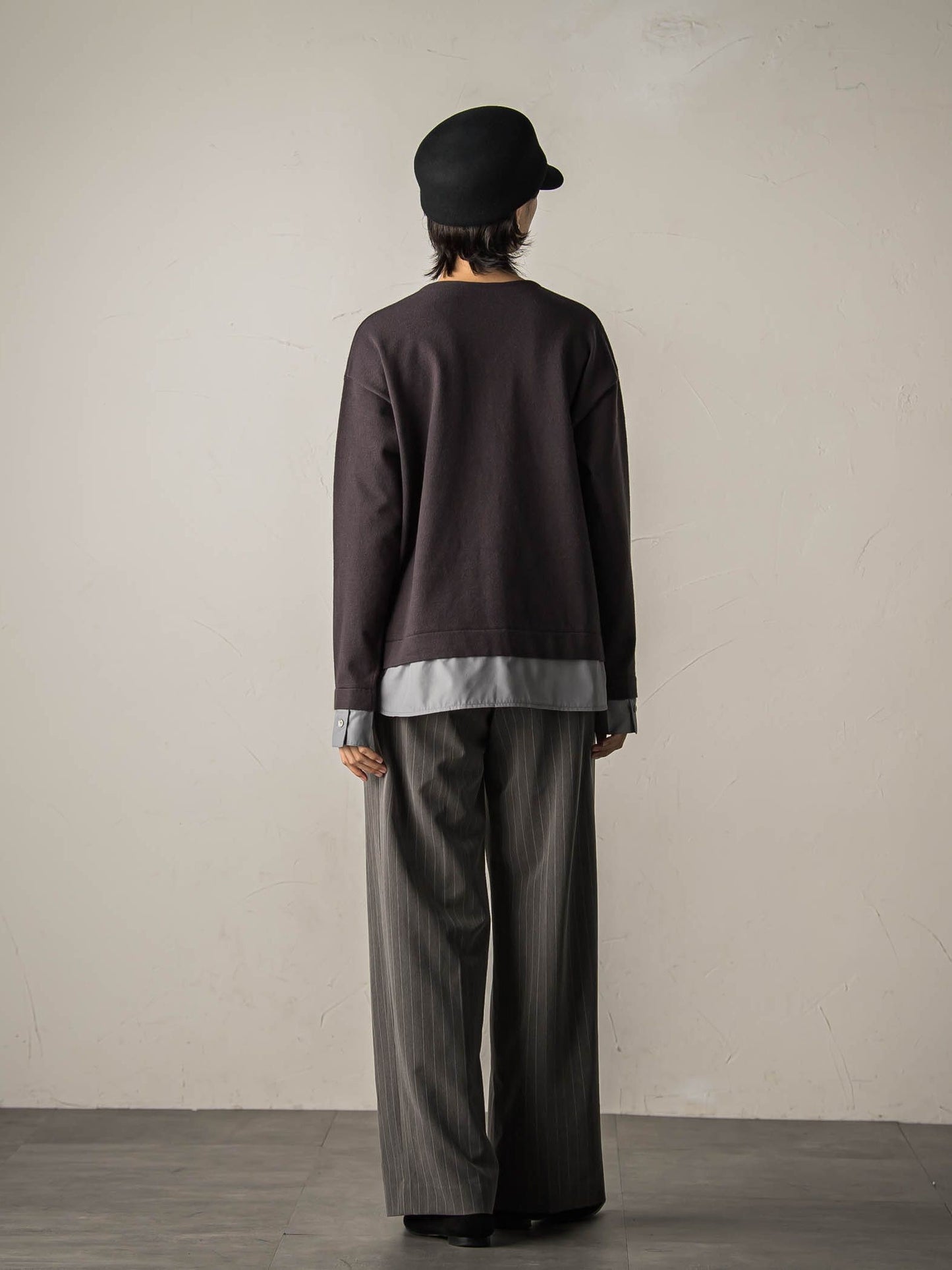 ストライプハンサムウエストワイドパンツ≪WEBサイズ展開/手洗い可能≫