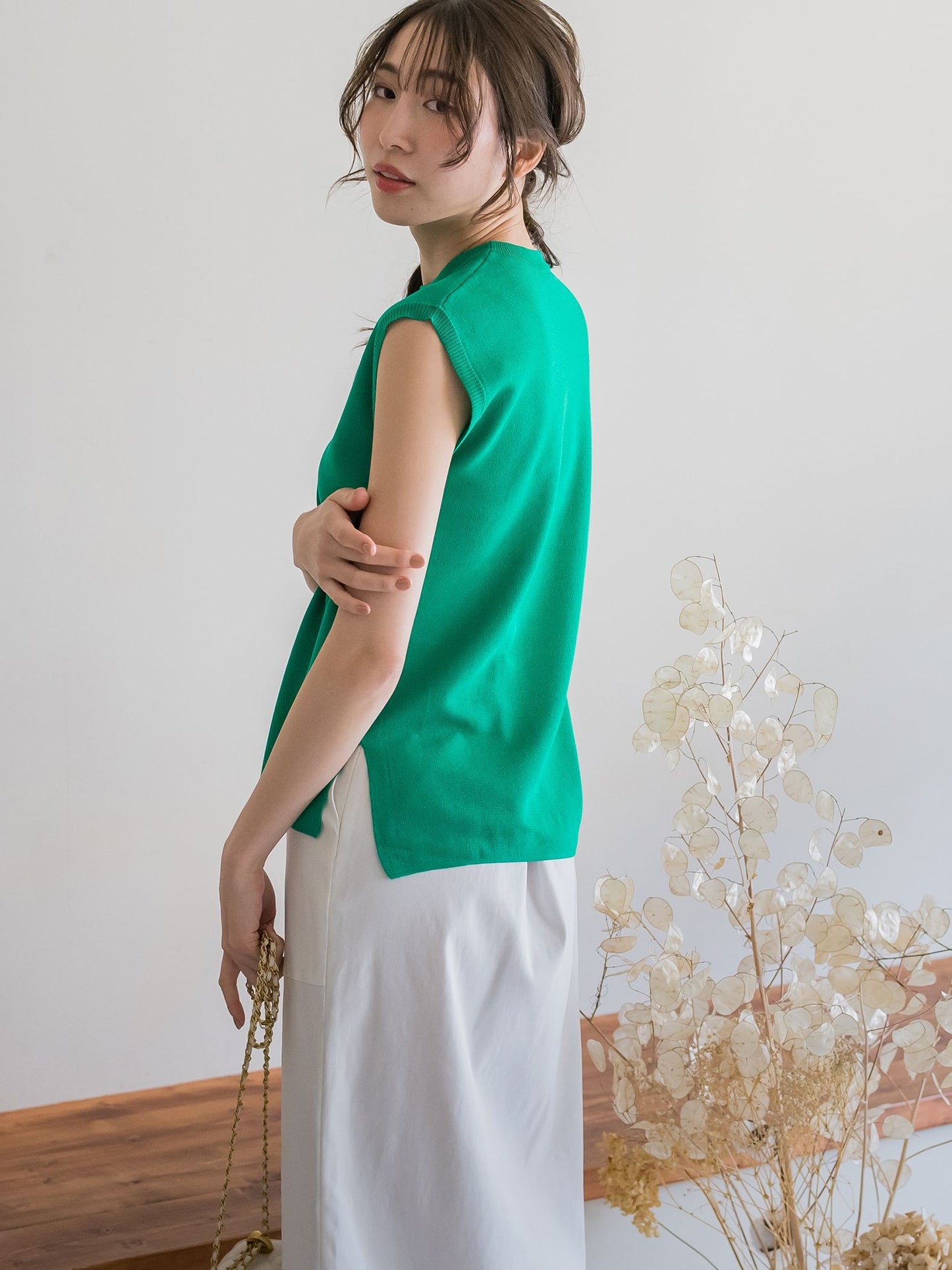 【ビッキー定番/新色登場！これからの夏に大活躍】麻タッチプルオーバー《手洗い可能》