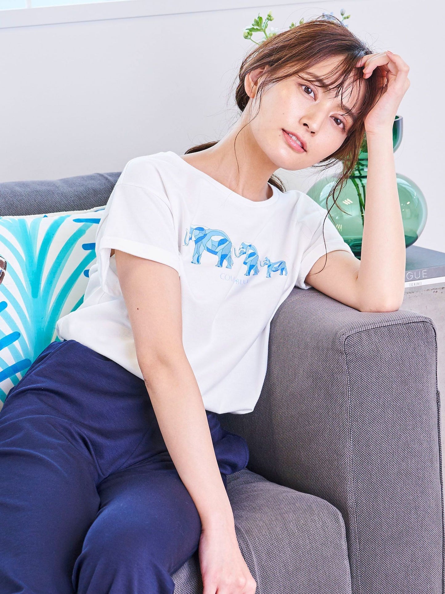 天竺ゾウプリントTシャツ