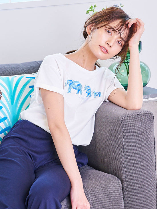 天竺ゾウプリントTシャツ