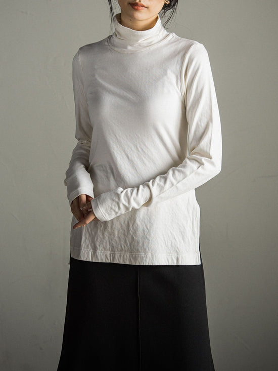 とろけるような至福の肌心地 HEAVENLY COTTON ハイネックカットソー ≪手洗い可能≫