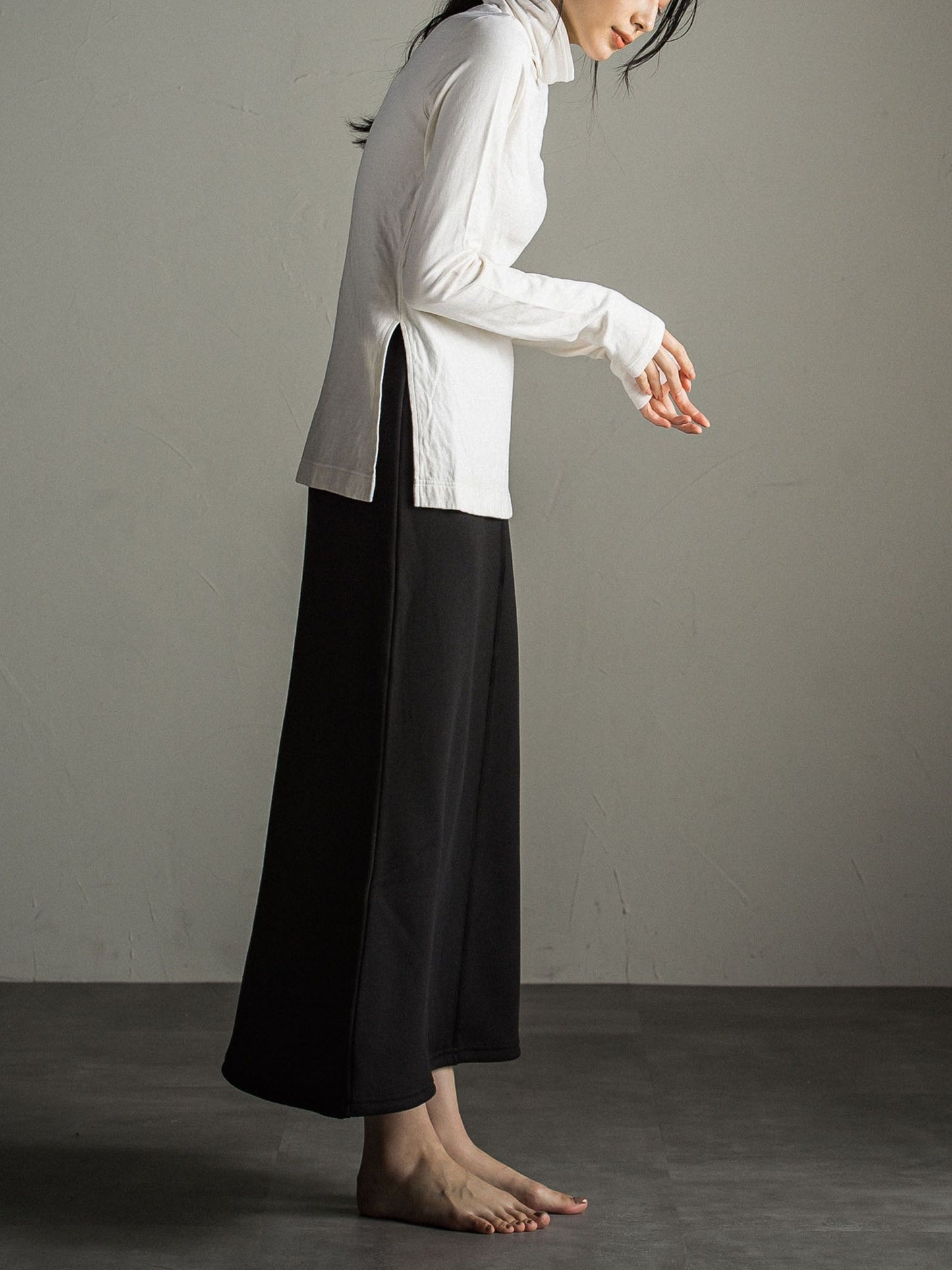 とろけるような至福の肌心地 HEAVENLY COTTON ハイネックカットソー ≪手洗い可能≫