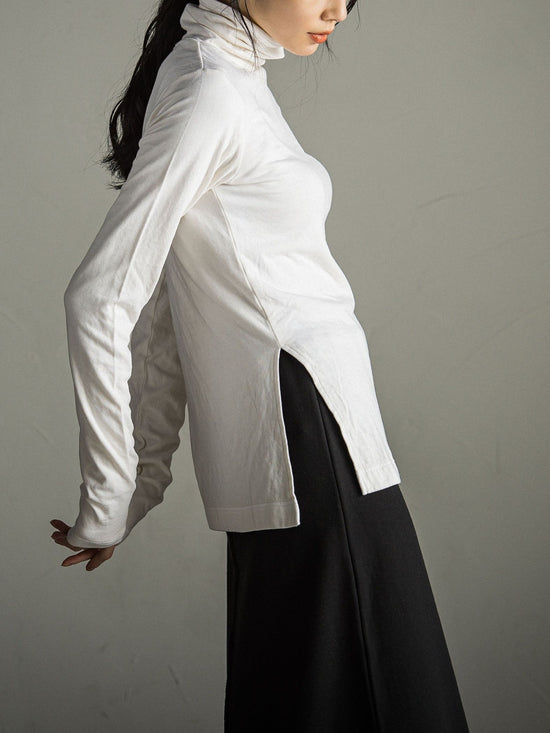 とろけるような至福の肌心地 HEAVENLY COTTON ハイネックカットソー ≪手洗い可能≫