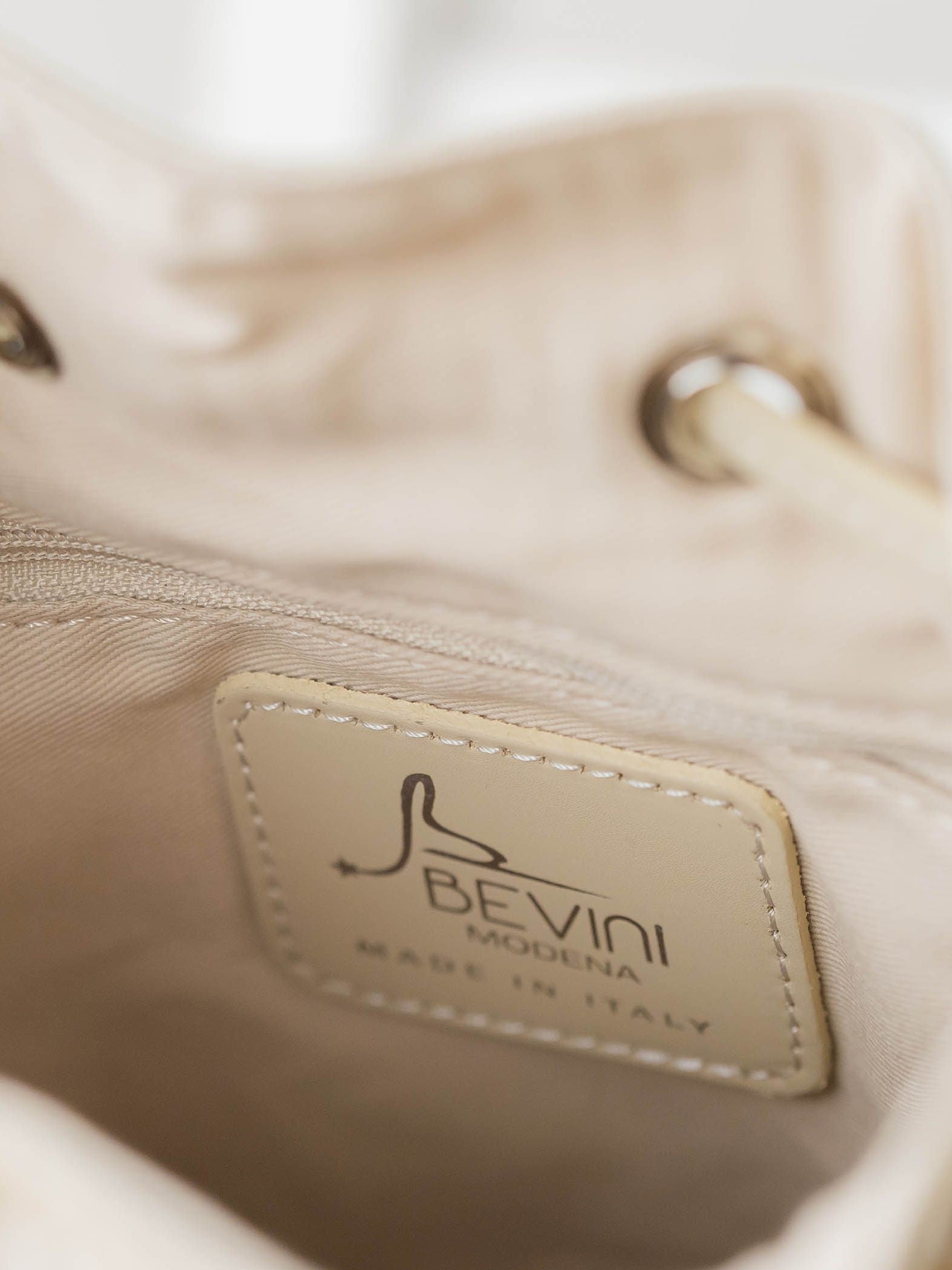 ≪BEVINI≫Straw Leather Combi bucket