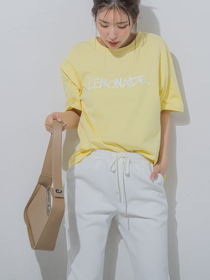 【夏のストリートファッション】レモネードプリントTシャツ《洗濯機で洗える》