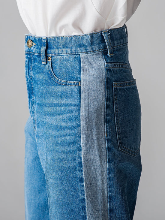 WATER LESS DENIMサイドラインパンツ≪洗濯機で洗える≫