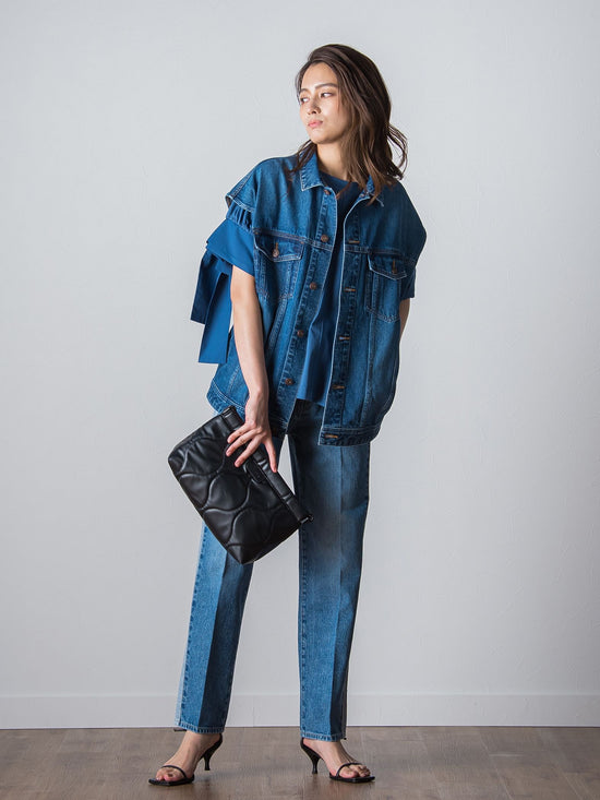 WATER LESS DENIMサイドラインパンツ≪洗濯機で洗える≫