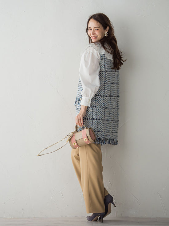 【2WAY】ビック刺繍カラーブラウス≪手洗い可能≫