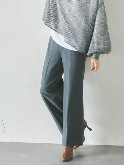 両面起毛ストレートパンツ