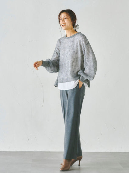 両面起毛ストレートパンツ