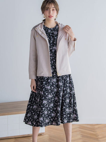 花柄シフォンワンピース ≪洗濯機で洗える≫