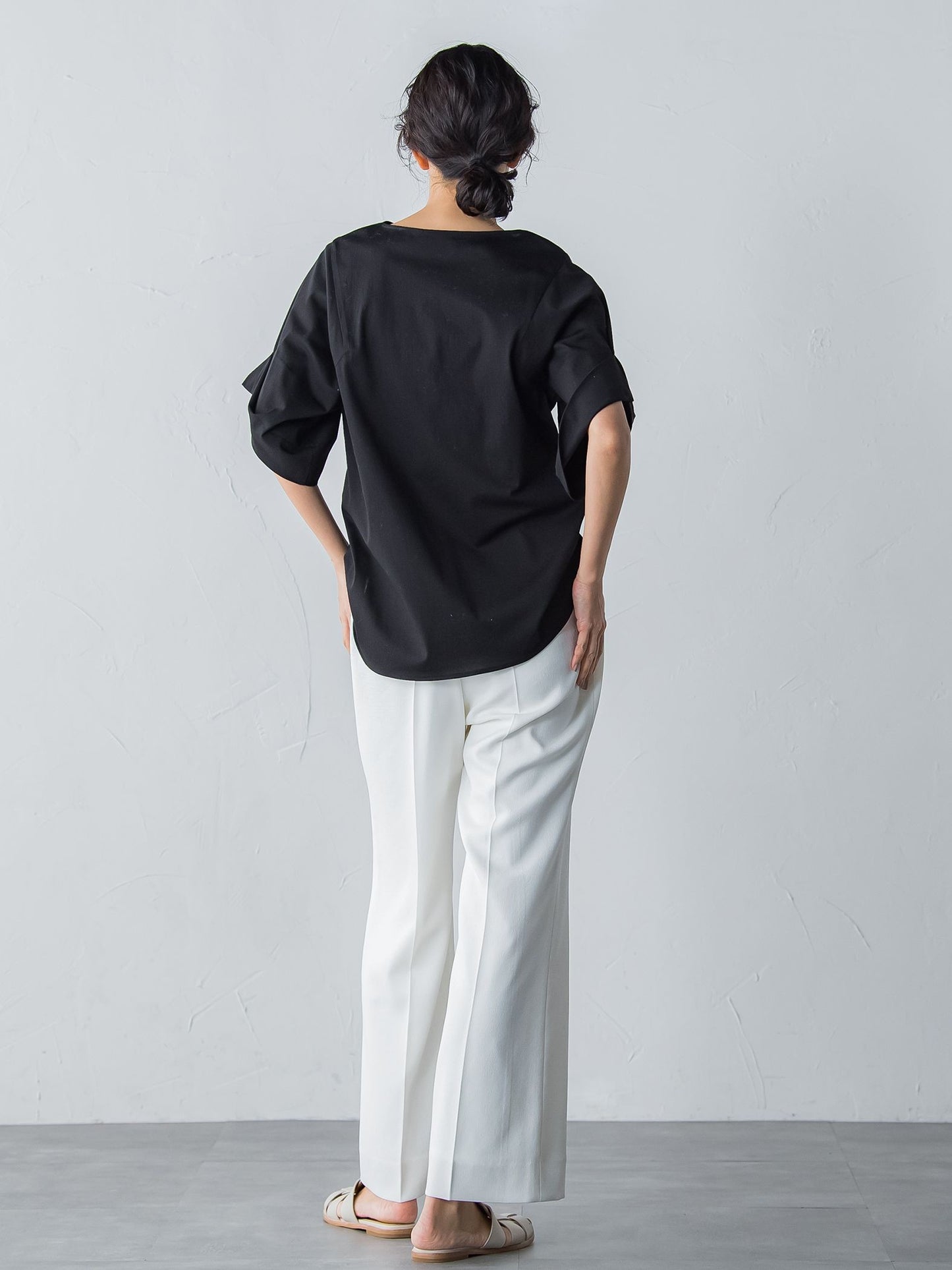 アリシアリノスタイルアップワイドパンツ≪洗濯機で洗える/シワになりにくい/ストレッチ/セットアップ≫