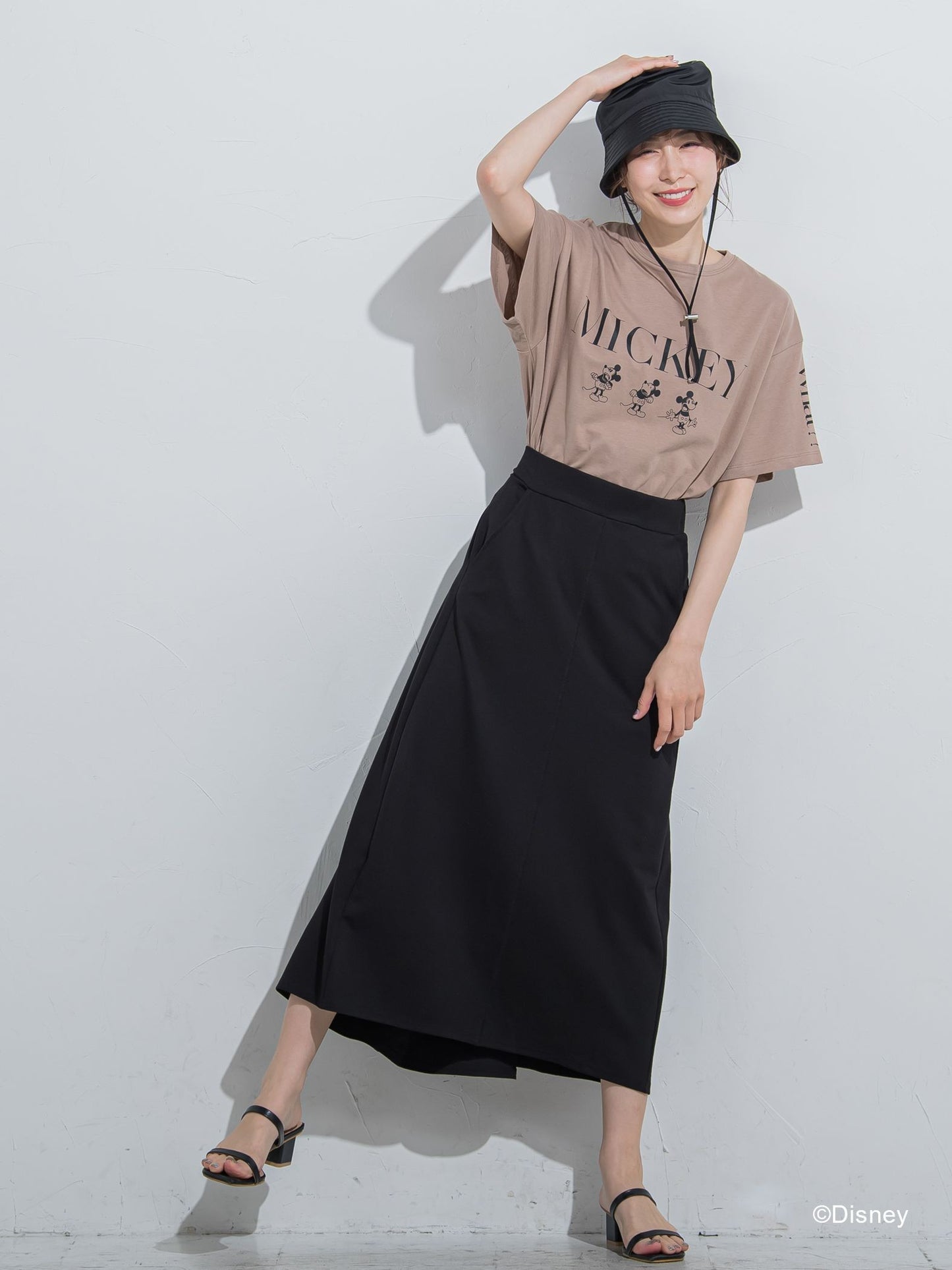 【DISNEY/ディズニー ミッキーマウス】MICKEYオーバーサイズTシャツ《洗濯機で洗える》