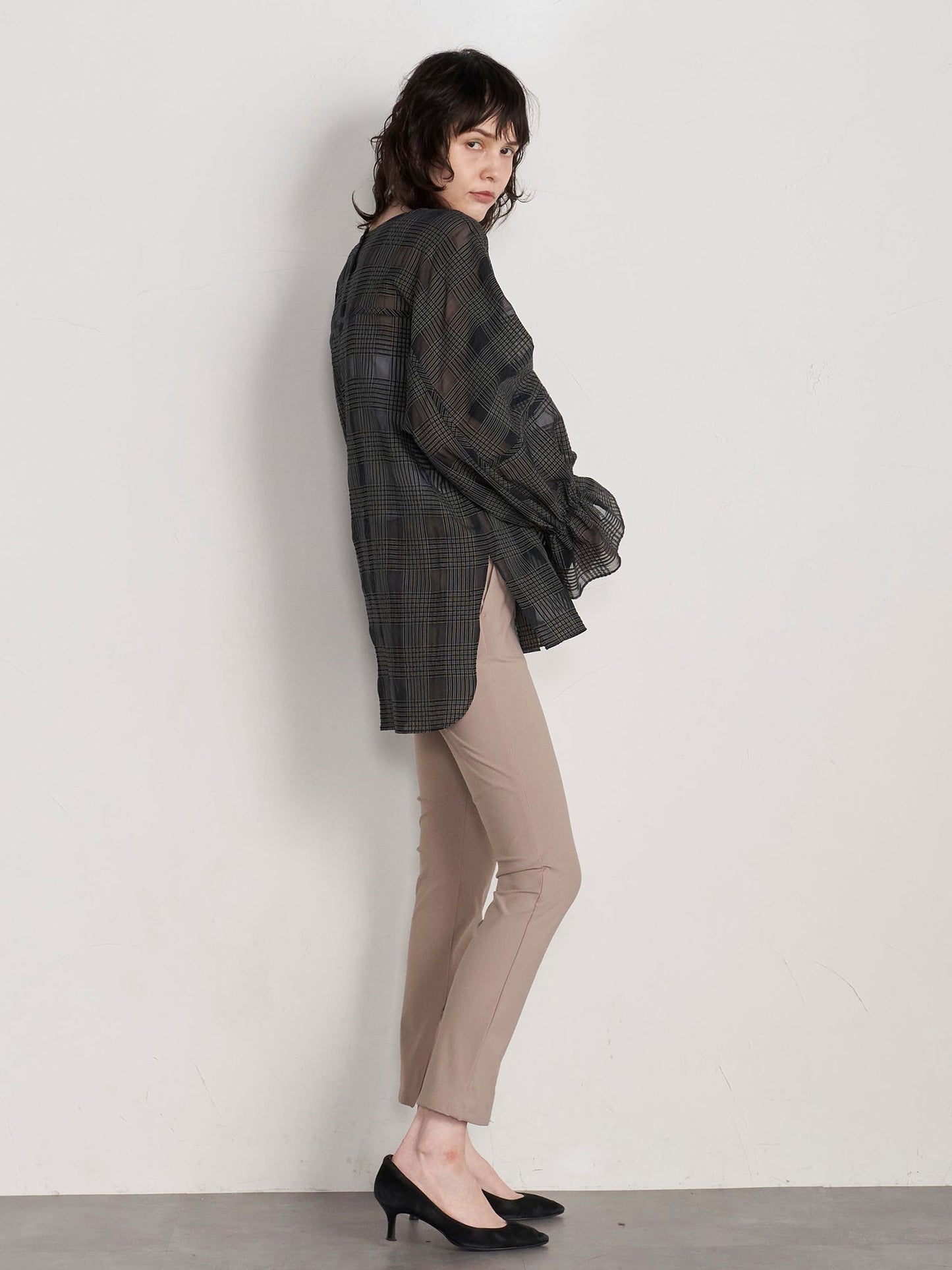【WEB別注】メリルハイテンションスリットZIPパンツ《洗濯機で洗える》