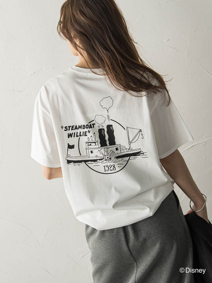 【BIOGRACE】ミッキーマウスTシャツ≪蒸気船ウィリー/洗濯機で洗える≫