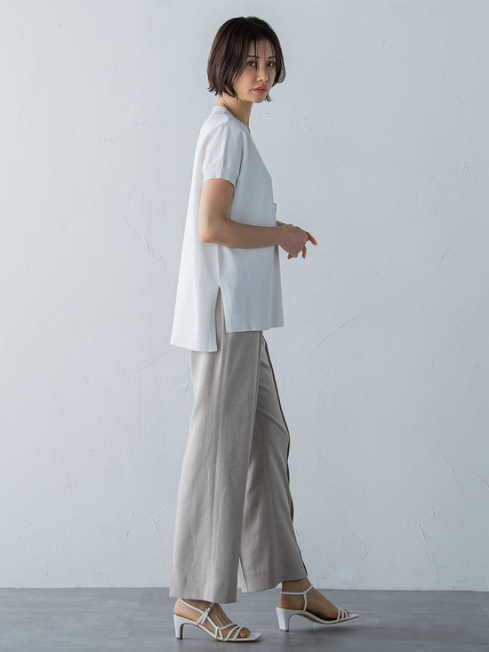 アリシアリノスタイルアップワイドパンツ≪洗濯機で洗える/シワになりにくい/ストレッチ/セットアップ≫