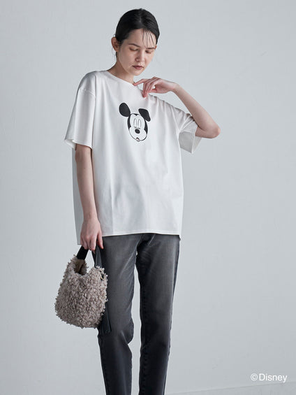 【BIOGRACE】ミッキーマウスTシャツ≪クローズアイ/洗濯機で洗える≫