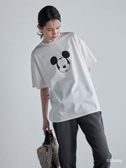 【BIOGRACE】ミッキーマウスTシャツ≪クローズアイ/洗濯機で洗える≫
