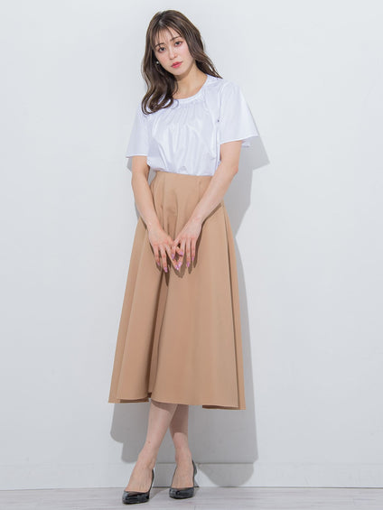 ピンタック半袖ブラウス≪洗濯機で洗える≫