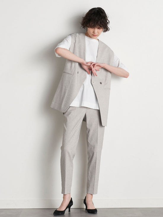 【極】ボディシェル美脚テーパードパンツ≪洗濯機で洗える≫