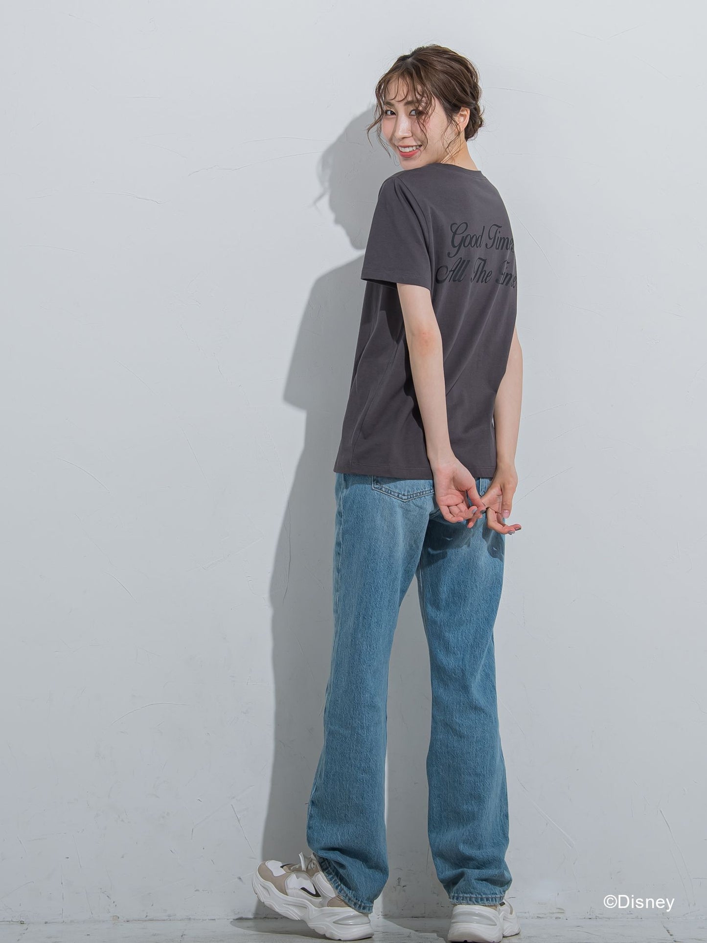 【DISNEY/ディズニー ミッキーマウス】MICKEYコンパクトサイズTシャツ《洗濯機で洗える》
