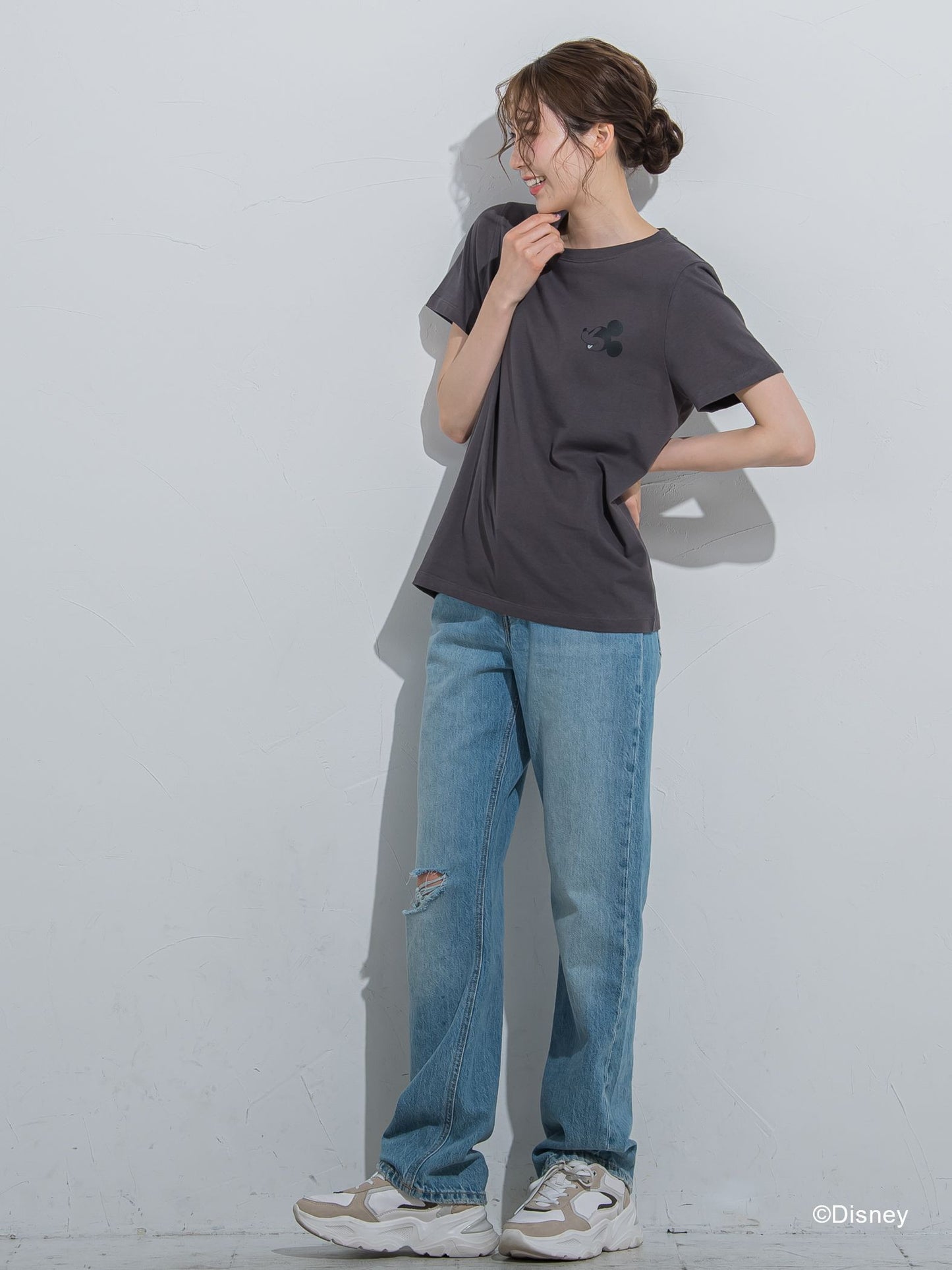 【DISNEY/ディズニー ミッキーマウス】MICKEYコンパクトサイズTシャツ《洗濯機で洗える》