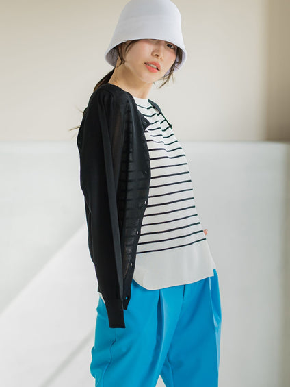 【ビッキー定番/新色登場！これからの夏に大活躍】麻タッチカーディガン《手洗い可能》