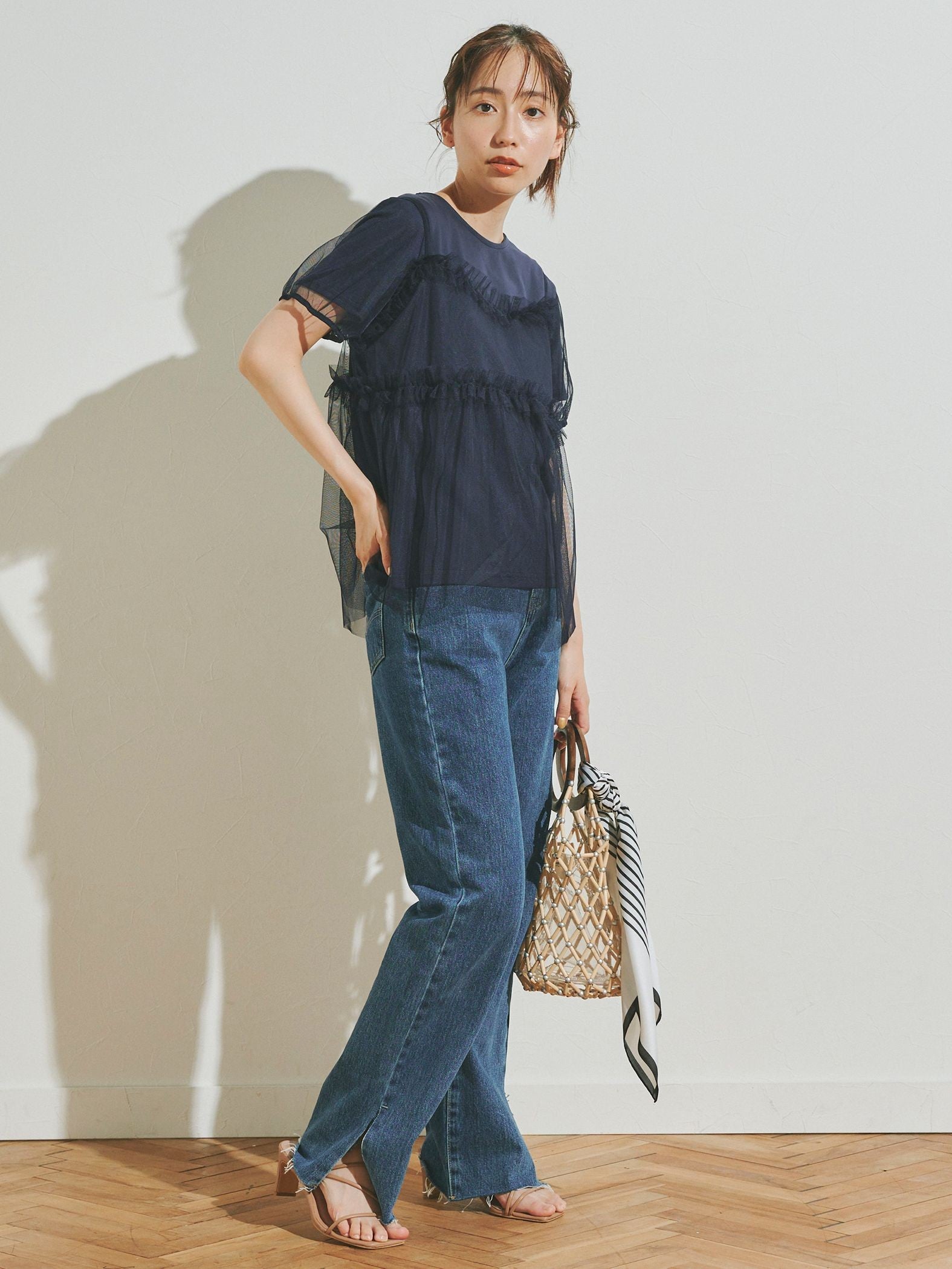 チュールビスチェ付きTシャツ | Droite lautreamont(ドロワット