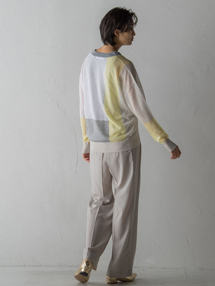 LEVITAブロッキングシアーカーディガン≪手洗い可能≫