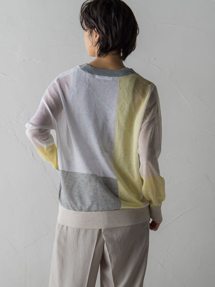 LEVITAブロッキングシアーカーディガン≪手洗い可能≫