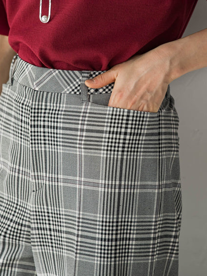 すっきりワイドパンツ≪ストレッチ/洗える≫