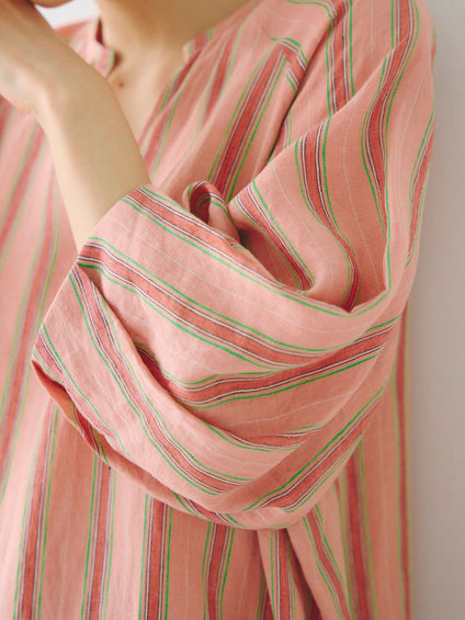 【受注会限定】Linen stripe one-piece