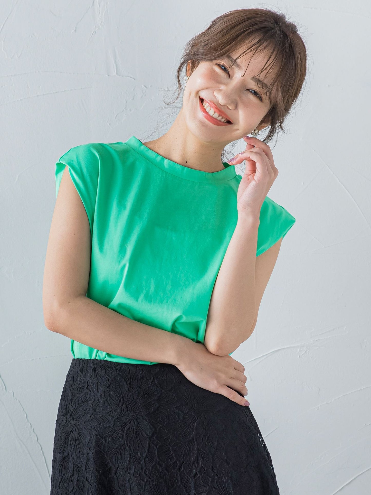 フレンチスリーブカットソー ≪手洗い可能≫