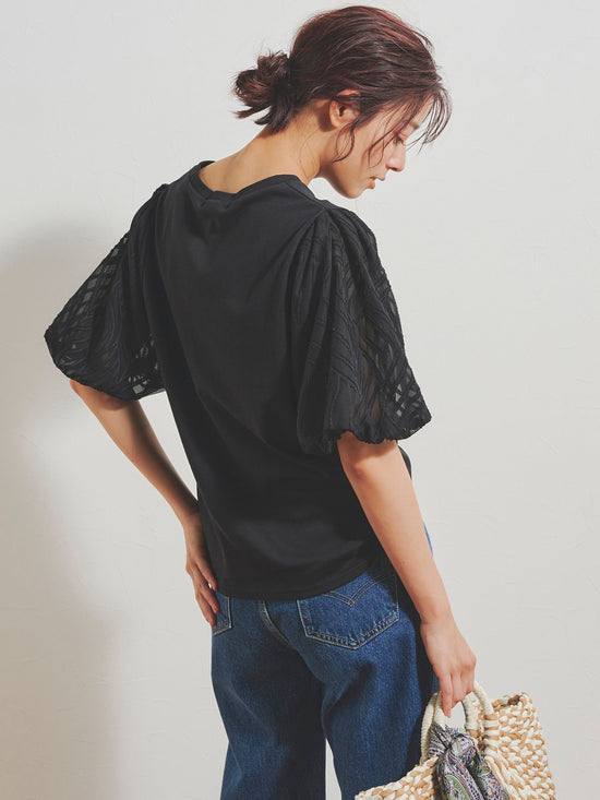 ジャガードバルーン半袖Tシャツ≪手洗い可能≫