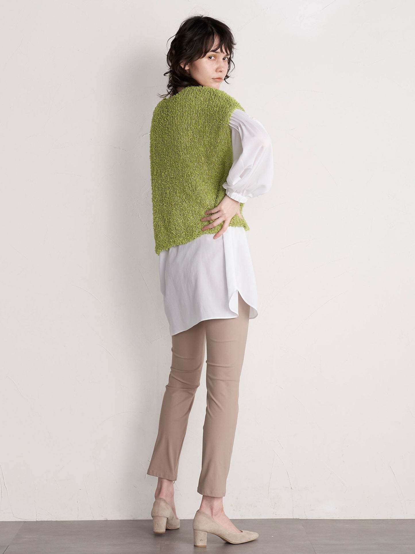 【WEB別注】メリルハイテンションスリットZIPパンツ《洗濯機で洗える》