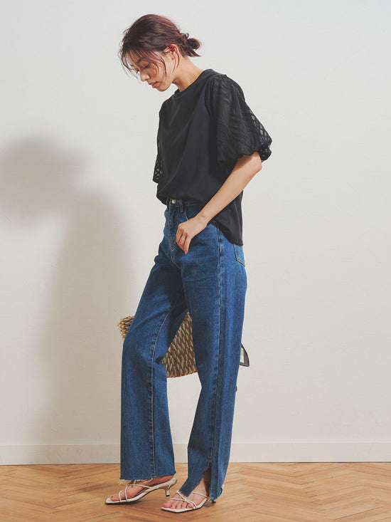 ジャガードバルーン半袖Tシャツ≪手洗い可能≫