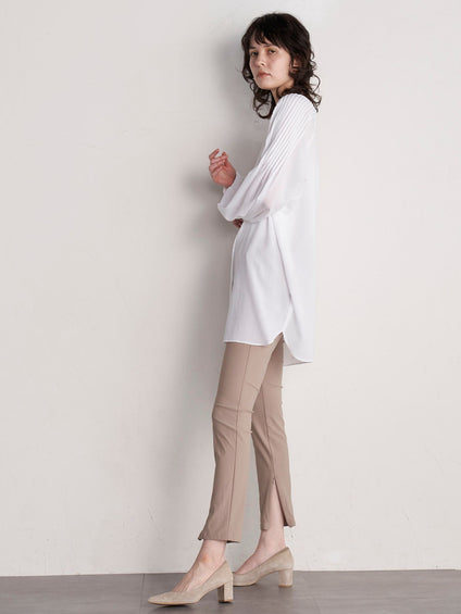 【WEB別注】メリルハイテンションスリットZIPパンツ《洗濯機で洗える》