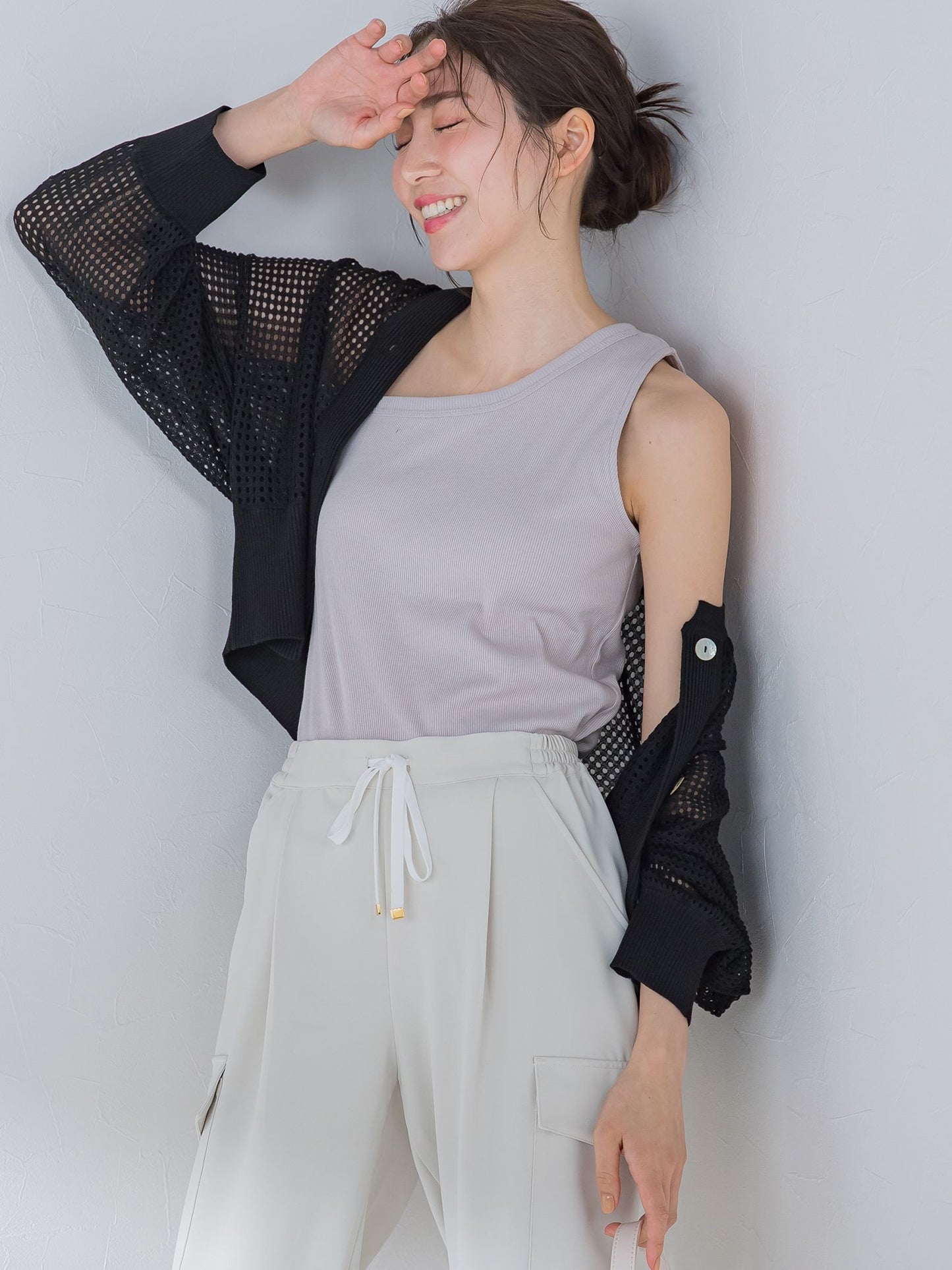 【大人女子のための優秀タンク】パット付アシメリブ《洗濯機で洗える》