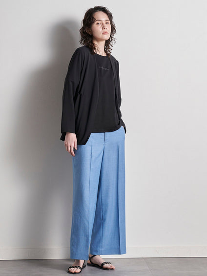 【大きいサイズ】【極】シワになりにくいファージュストレッチパンツ《吸湿速乾/洗濯機で洗える》
